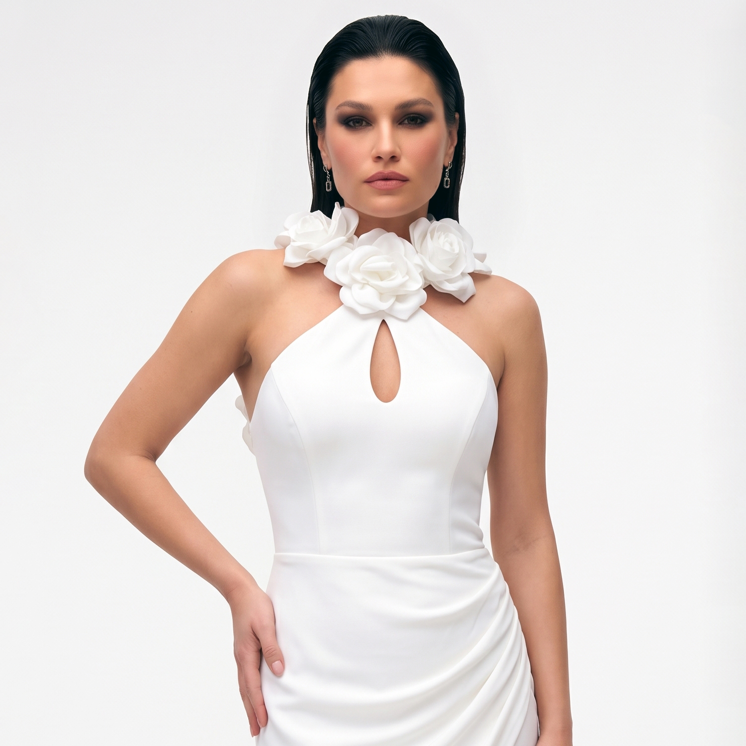 Balık Model Yırtmaçlı Beyaz Nikah Elbisesi - Nur Gelinlik Bursa